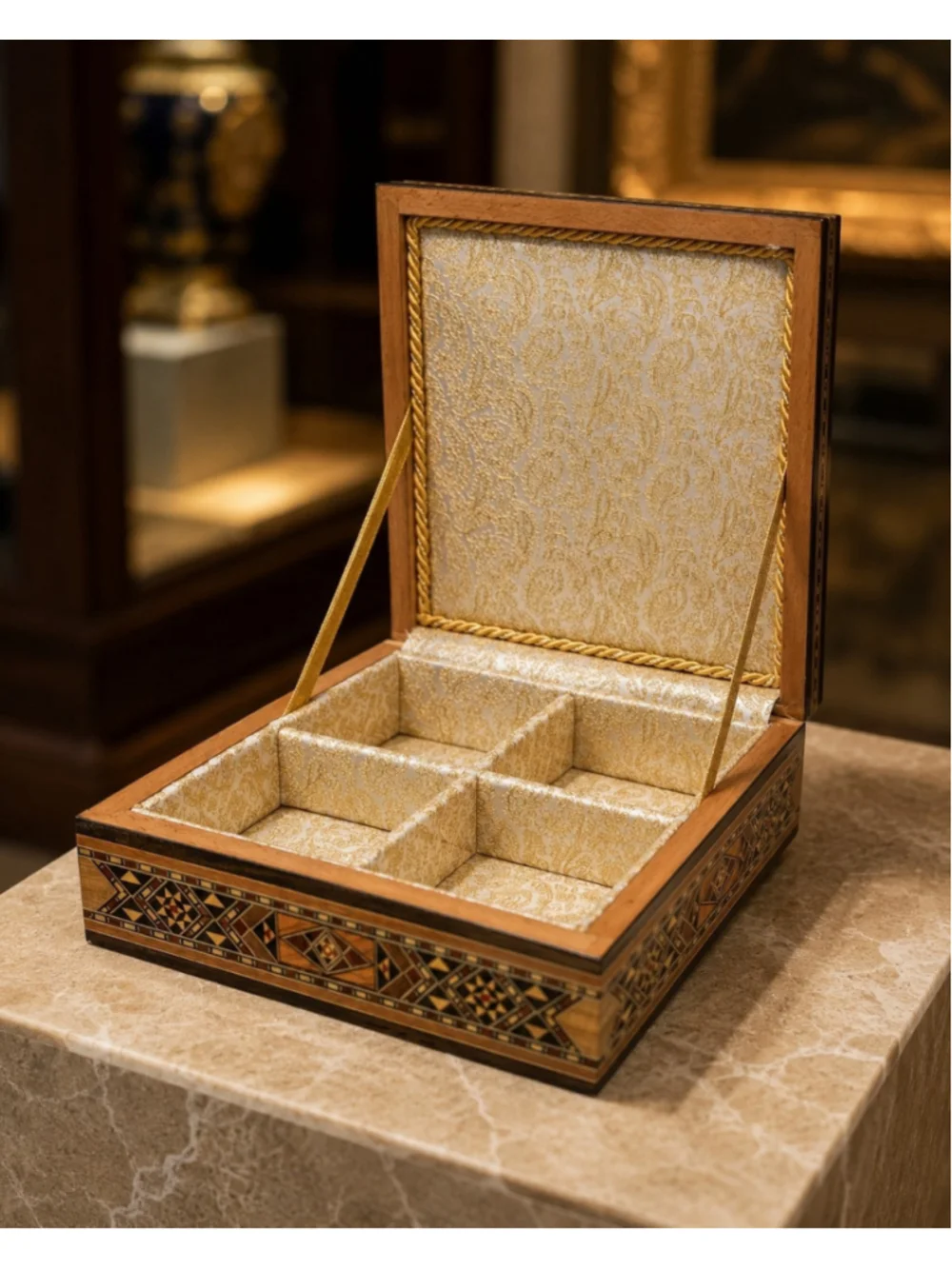 Luxury Handmade Mosaic Wooden Jewelry Box – (video Available)